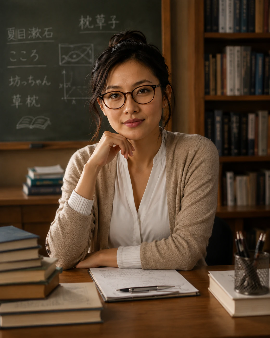 Literature teacher and researcher in a professional Tokyo study