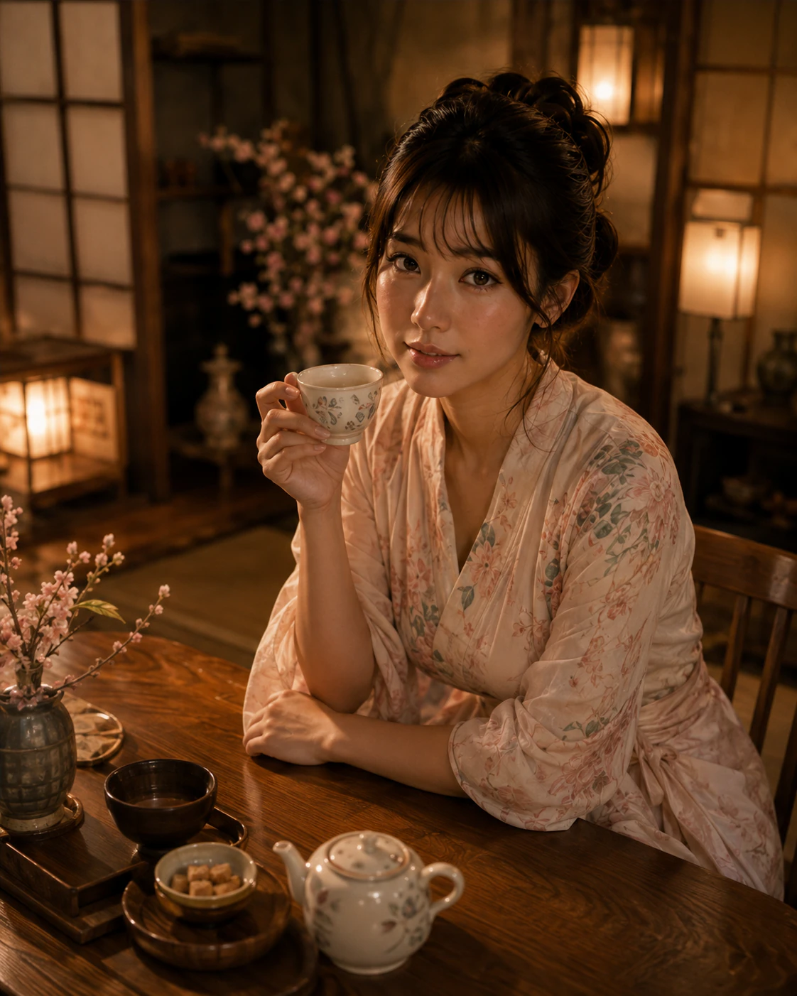 Mio welcoming guests in a quiet Kyoto ryokan