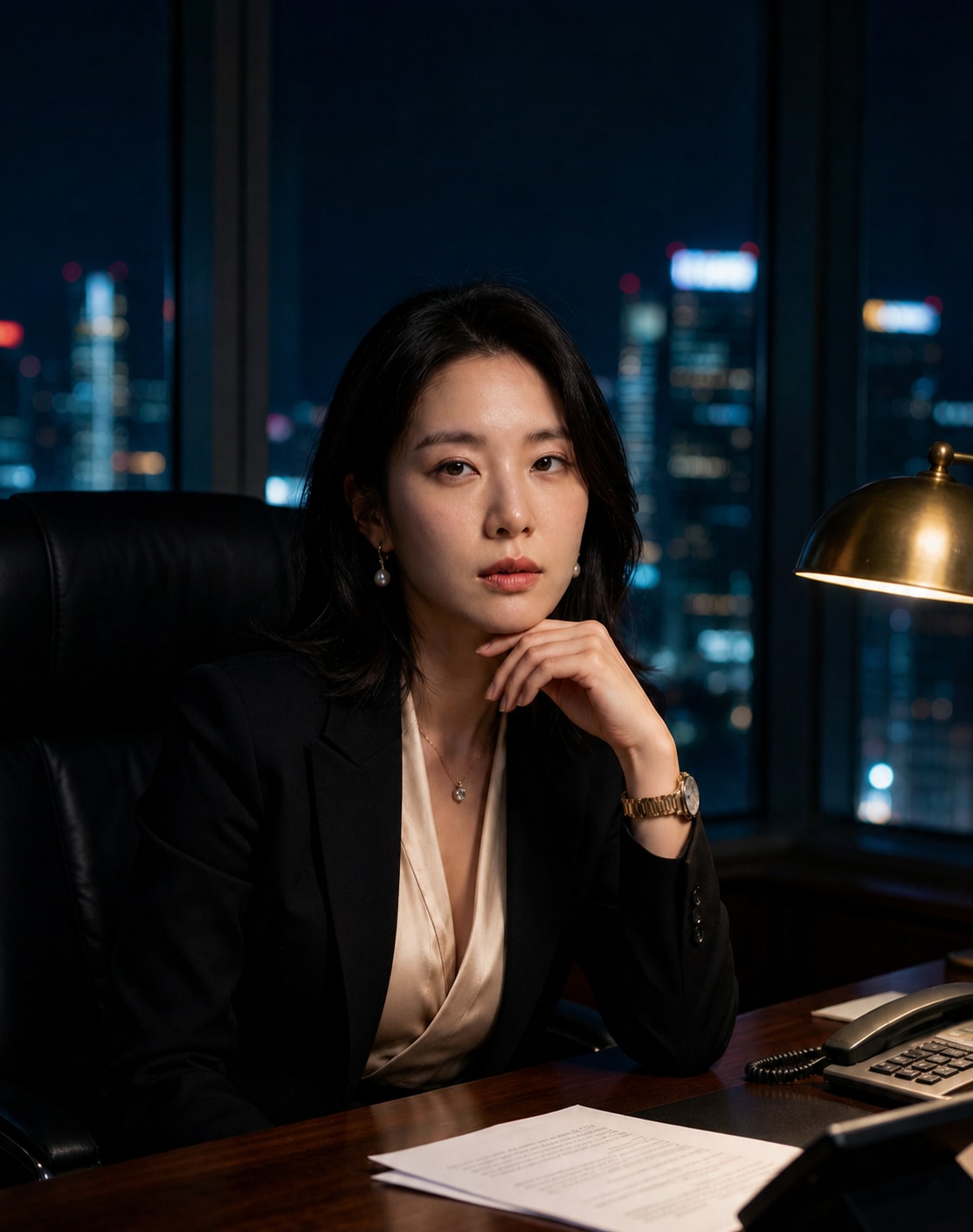 Seo Hae-rin in her Seoul office at night