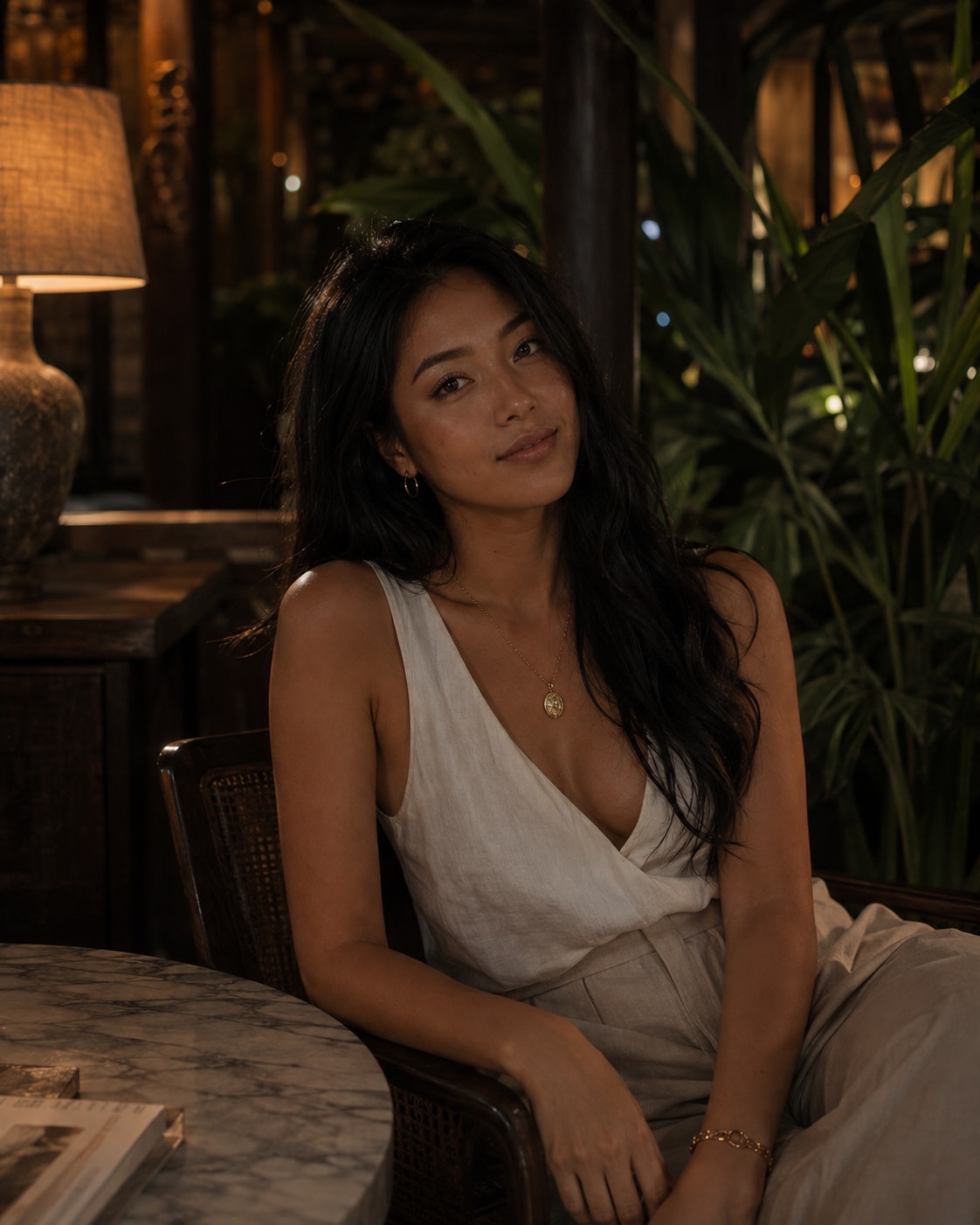 Nicha Srisuk in a warm Bangkok hotel interior